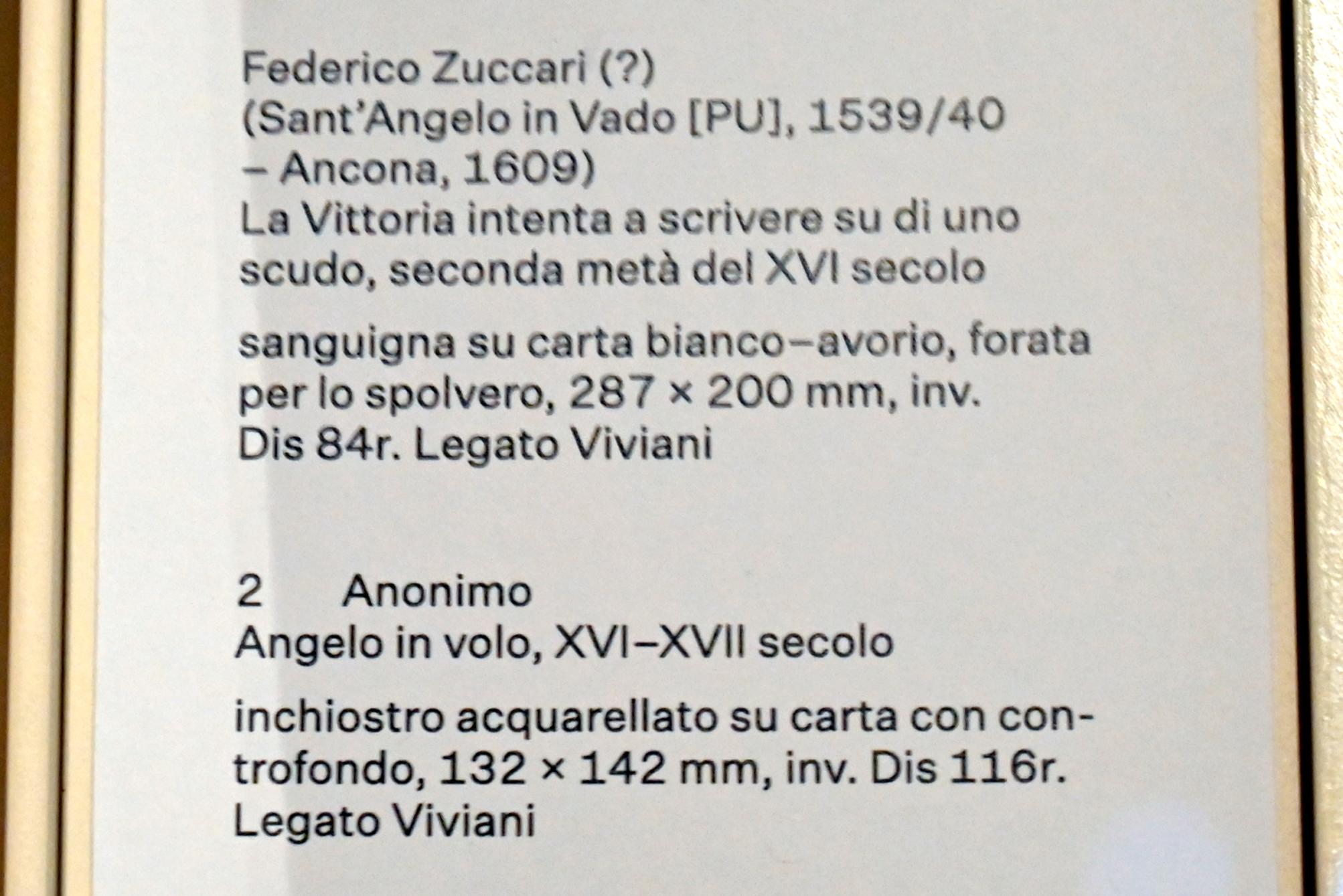 Federico Zuccari (1566&ndash;1608), Victoria beim Schreiben auf einem Schild, Urbino, Galleria Nazionale delle Marche, Obergeschoß Saal 7, 2. Hälfte 16. Jhd., Bild 2/2