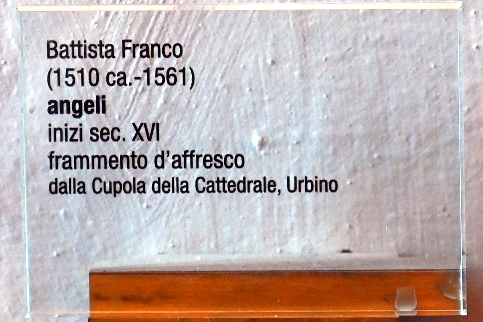Battista Franco (il Samolei) (1505–1548), Engel, Urbino, Kathedralbasilika Mariä Himmelfahrt, jetzt Urbino, Diözesanmuseum Albani, Saal 9, Beginn 16. Jhd., Bild 3/3