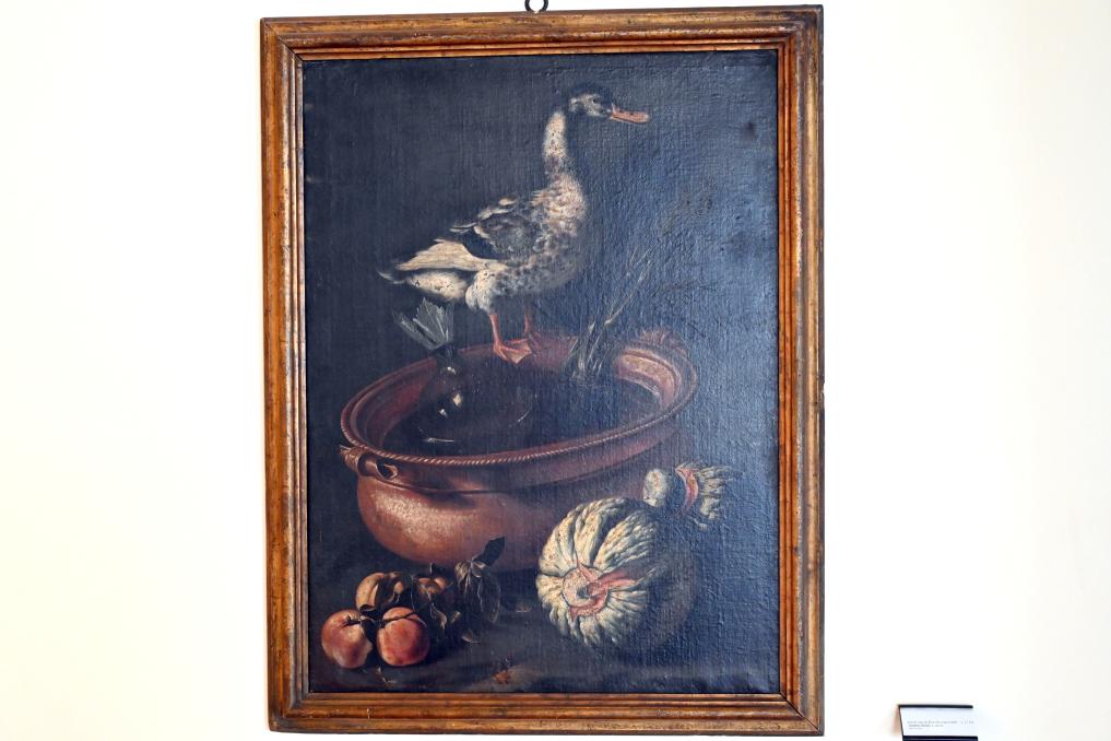 Jacob van der Kerckhoven (Giacomo da Castello) (Undatiert), Ente, Topf und Kürbis, Rimini, Stadtmuseum, Saal 12, Undatiert