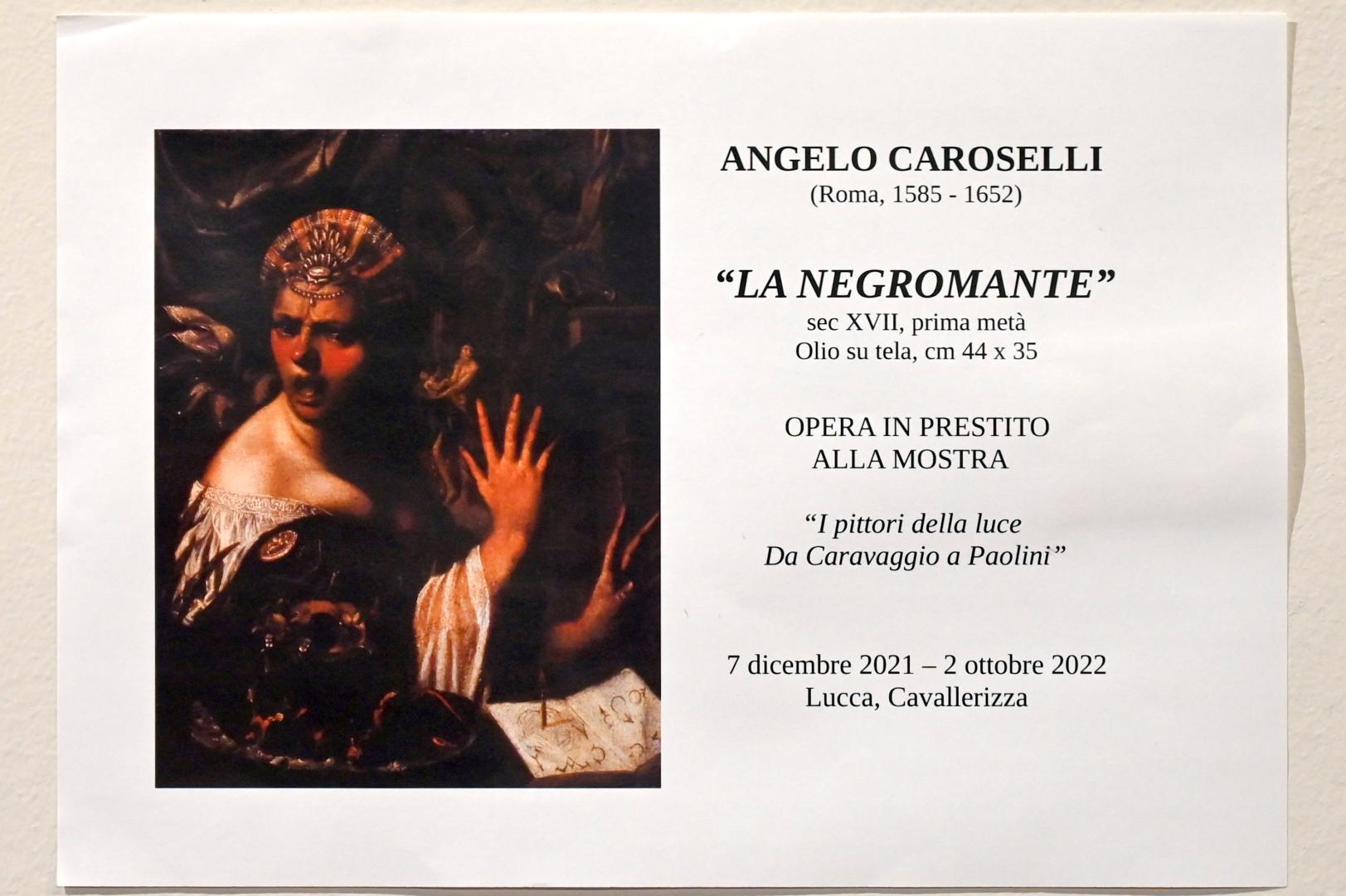 Angelo Caroselli (1615&ndash;1625), La Negromante, Ancona, Pinacoteca civica Francesco Podesti, Obergeschoss Saal 5, 1. Hälfte 17. Jhd.