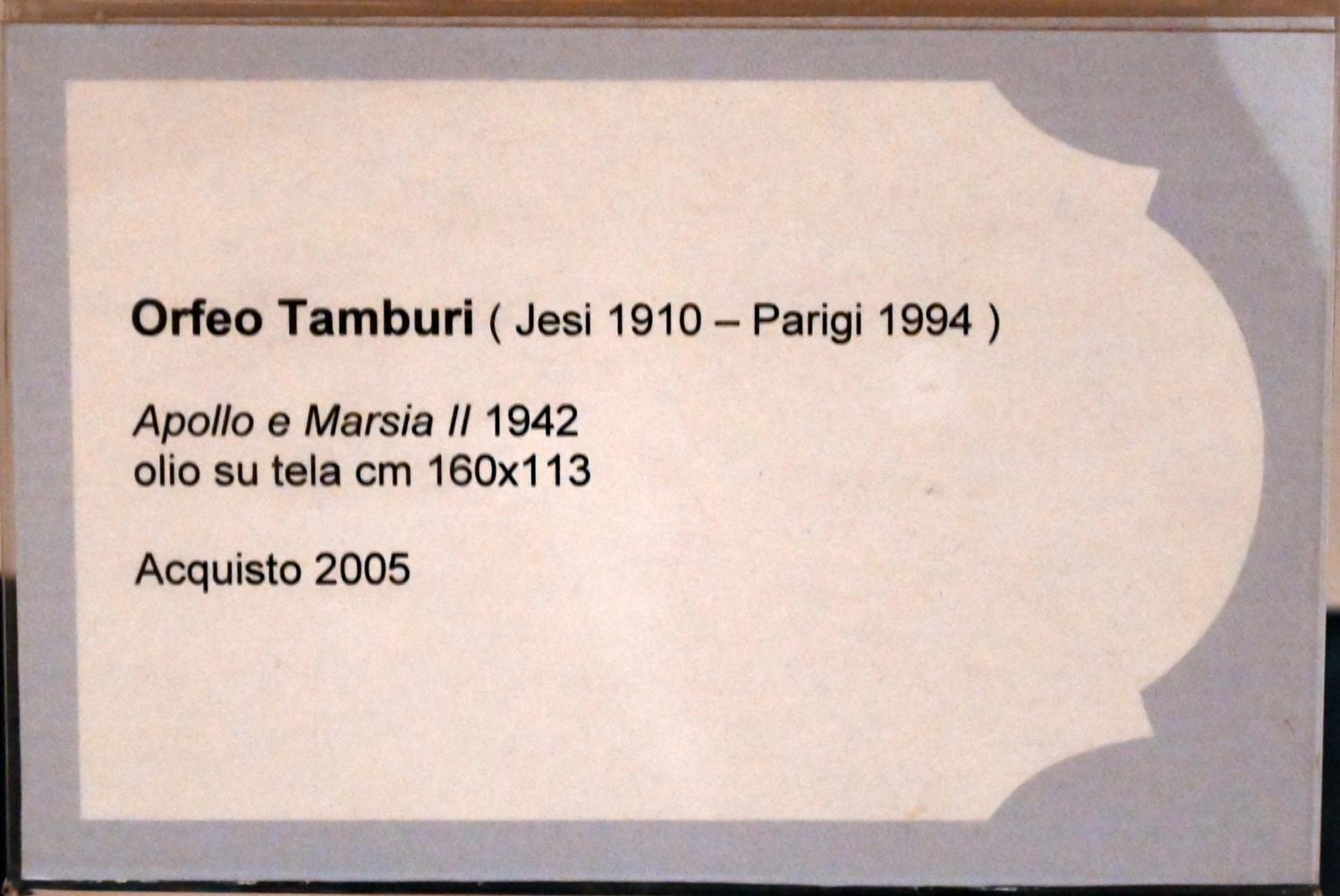 Orfeo Tamburi (1932&ndash;1968), Apoll und Marsyas II, Jesi, Städtische Kunstgalerie, Obergeschoss Saal 6, 1942, Bild 2/2