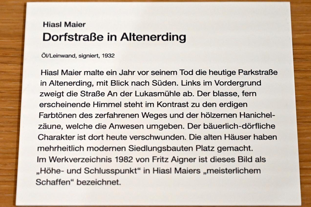 Hiasl Maier-Erding (Matthias Maier) (1915&ndash;1932), Dorfstraße in Altenerding, Erding, Museum Erding, Erdinger Künstler, 1932, Bild 2/2