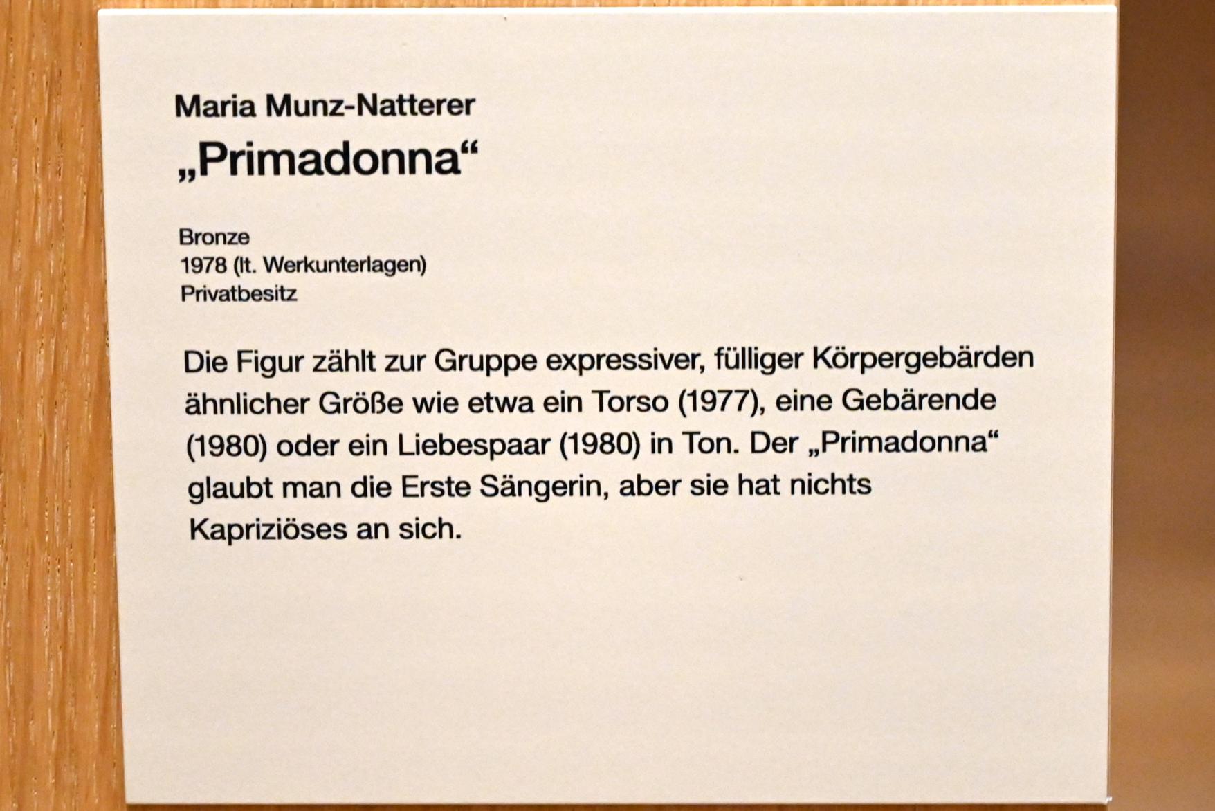 Maria Munz-Natterer (1970&ndash;1988), Primadonna, Erding, Museum Erding, Erdinger Künstler, 1978, Bild 4/4