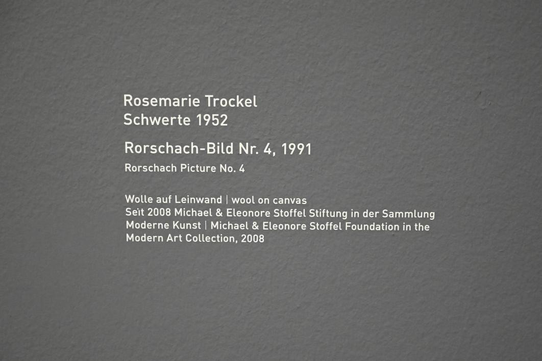Rosemarie Trockel (1988&ndash;2013), Rorschach-Bild Nr. 4, München, Pinakothek der Moderne, Saal 16 2022, 1991, Bild 2/2