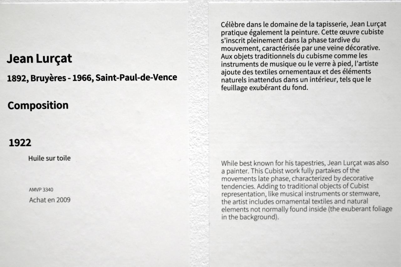 Jean Lurçat (1919&ndash;1922), Komposition, Paris, Musée d’art moderne de la Ville de Paris, Saal 6, 1922, Bild 2/2