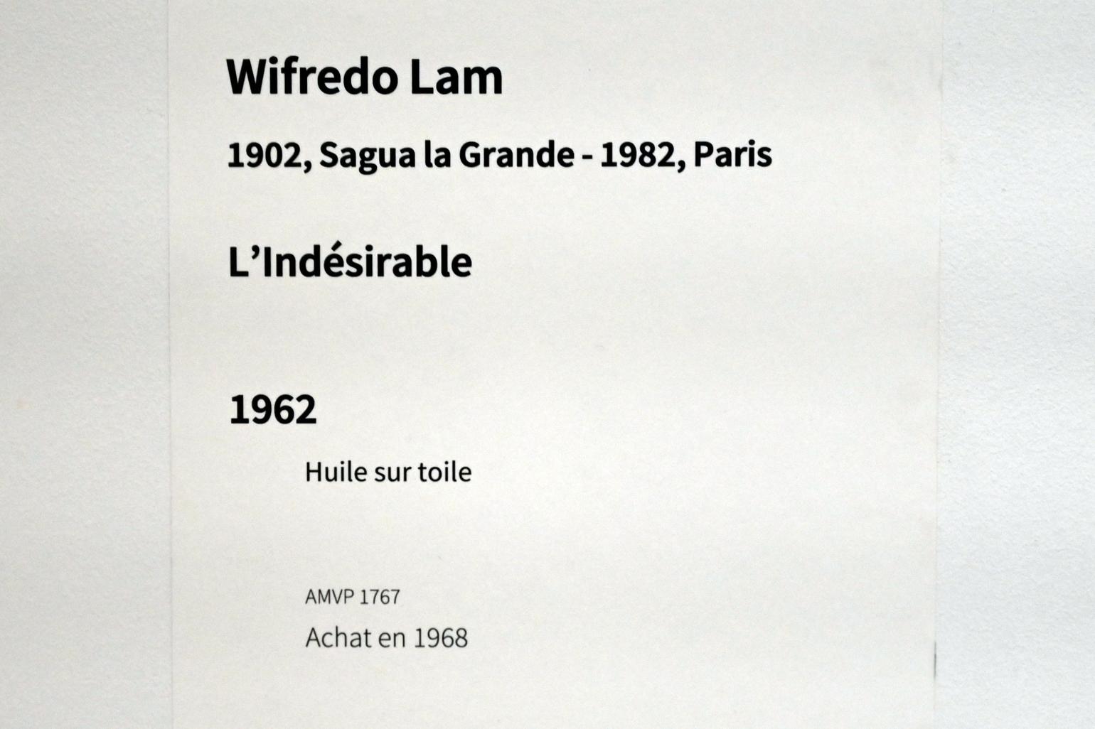 Wifredo Lam (1943&ndash;1962), Das nicht Begehrenswerte, Paris, Musée d’art moderne de la Ville de Paris, Saal 10, 1962, Bild 2/2