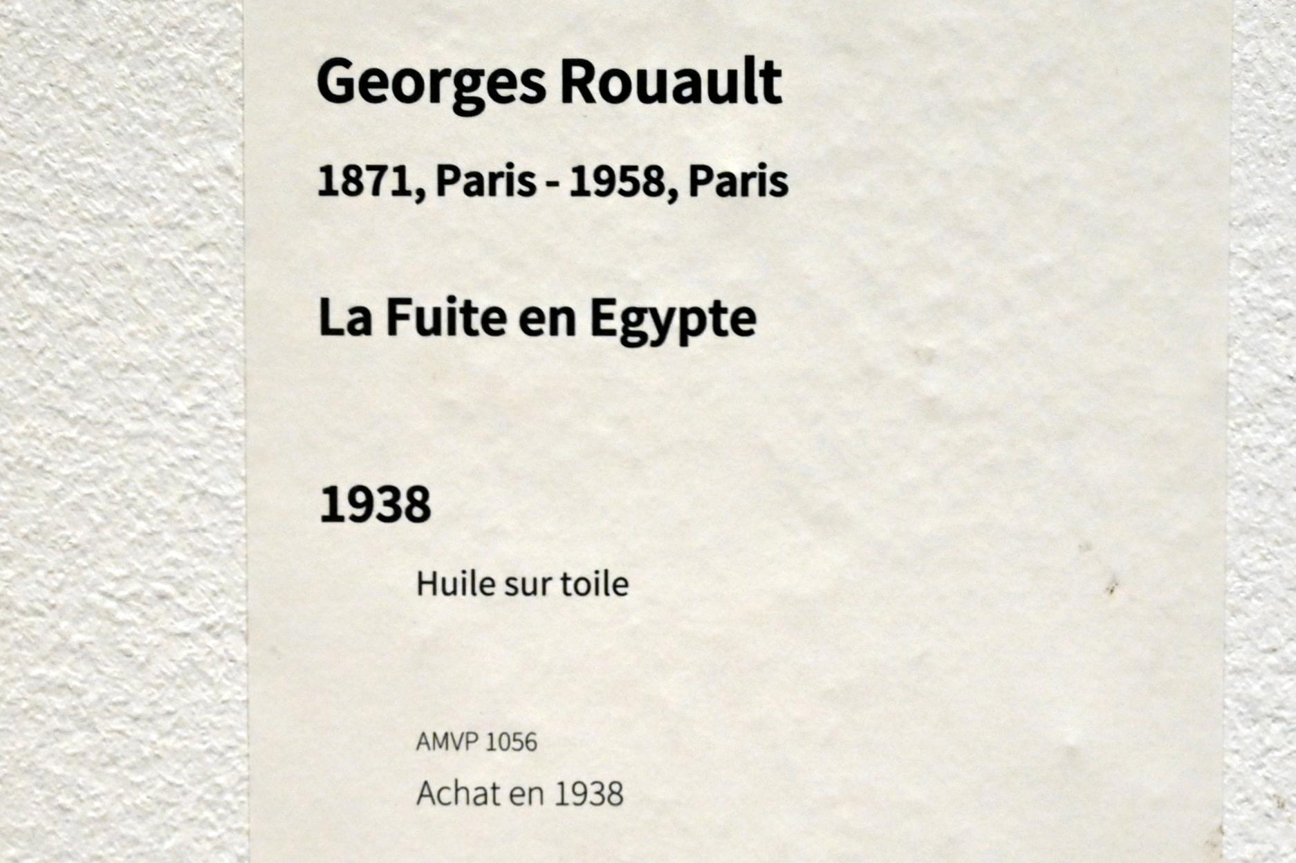 Georges Rouault (1907&ndash;1945), Flucht nach Ägypten, Paris, Musée d’art moderne de la Ville de Paris, Saal 11, 1938, Bild 2/2
