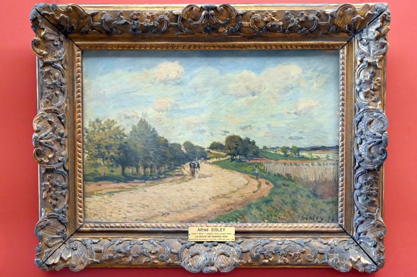 Alfred Sisley (1872–1896), Straße nach Mantes bei Paris, Paris, Musée du Louvre, Saal 903, 1874