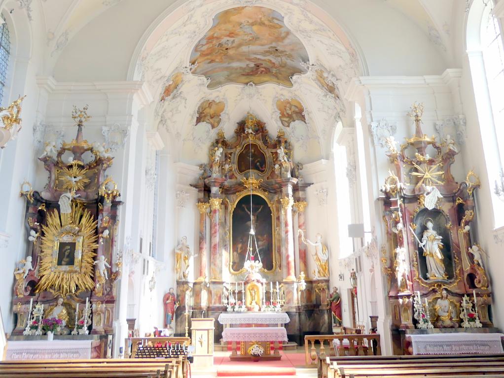 Tassilo Zöpf (Undatiert), Architekturen des Haupt- und der beiden Nebenaltäre, Wessobrunn, Pfarrkirche St. Johannes der Täufer, Undatiert