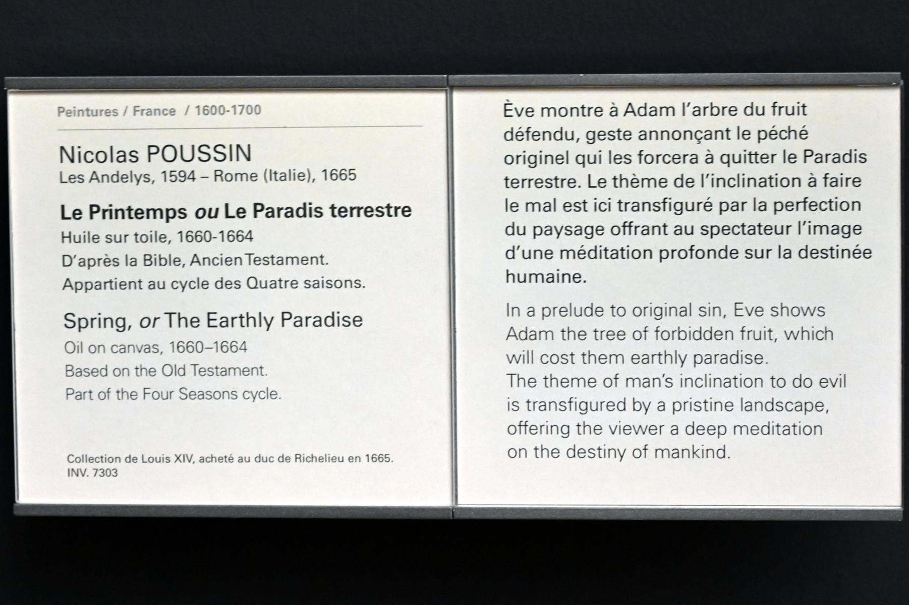Nicolas Poussin (1624&ndash;1663), Frühling (Das irdische Paradies), Paris, Musée du Louvre, Saal 825, 1660&ndash;1664, Bild 2/2