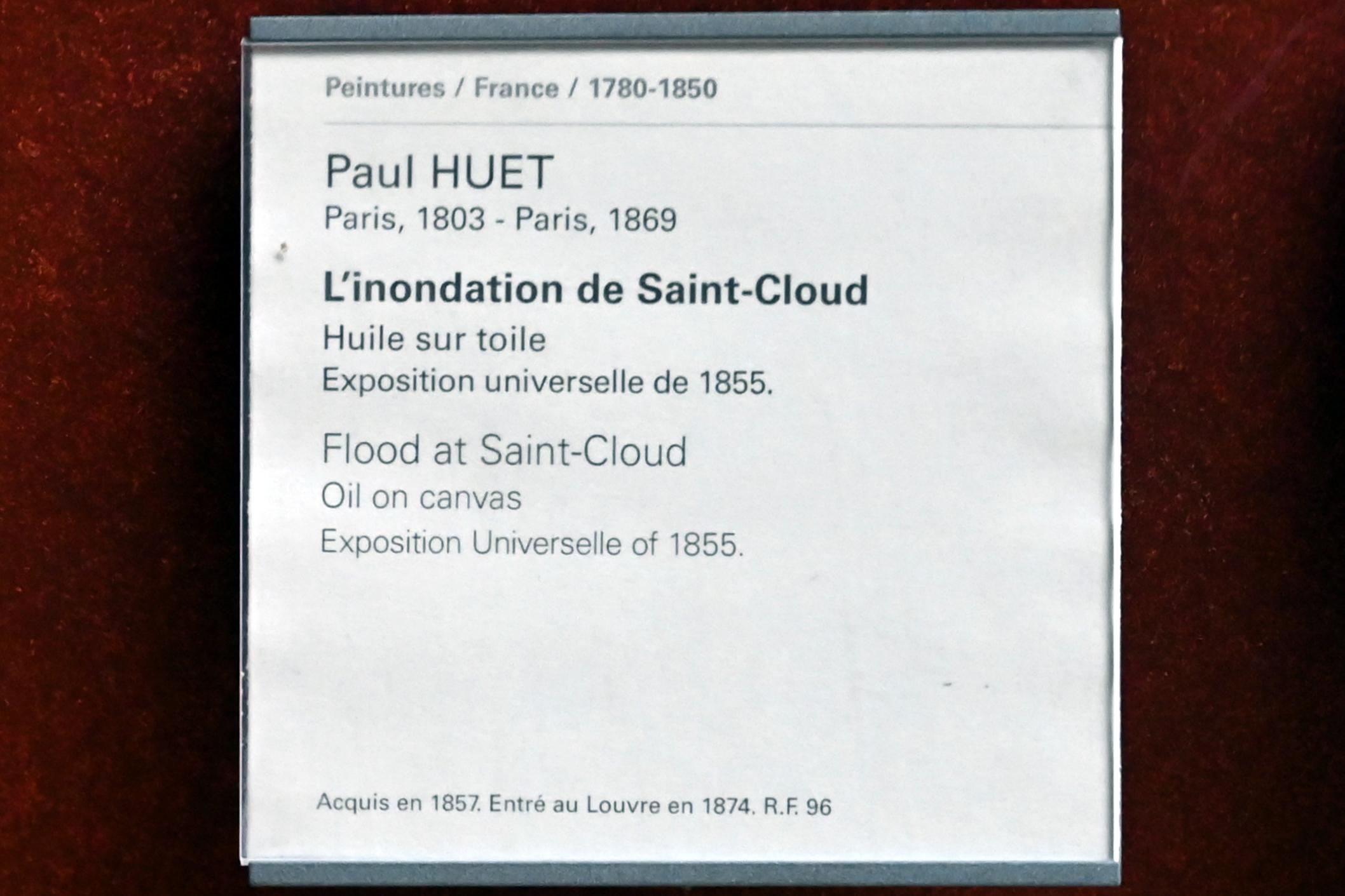 Paul Huet (1830&ndash;1855), Überschwemmung in Saint-Cloud, Paris, Musée du Louvre, Saal 700, vor 1855, Bild 2/2