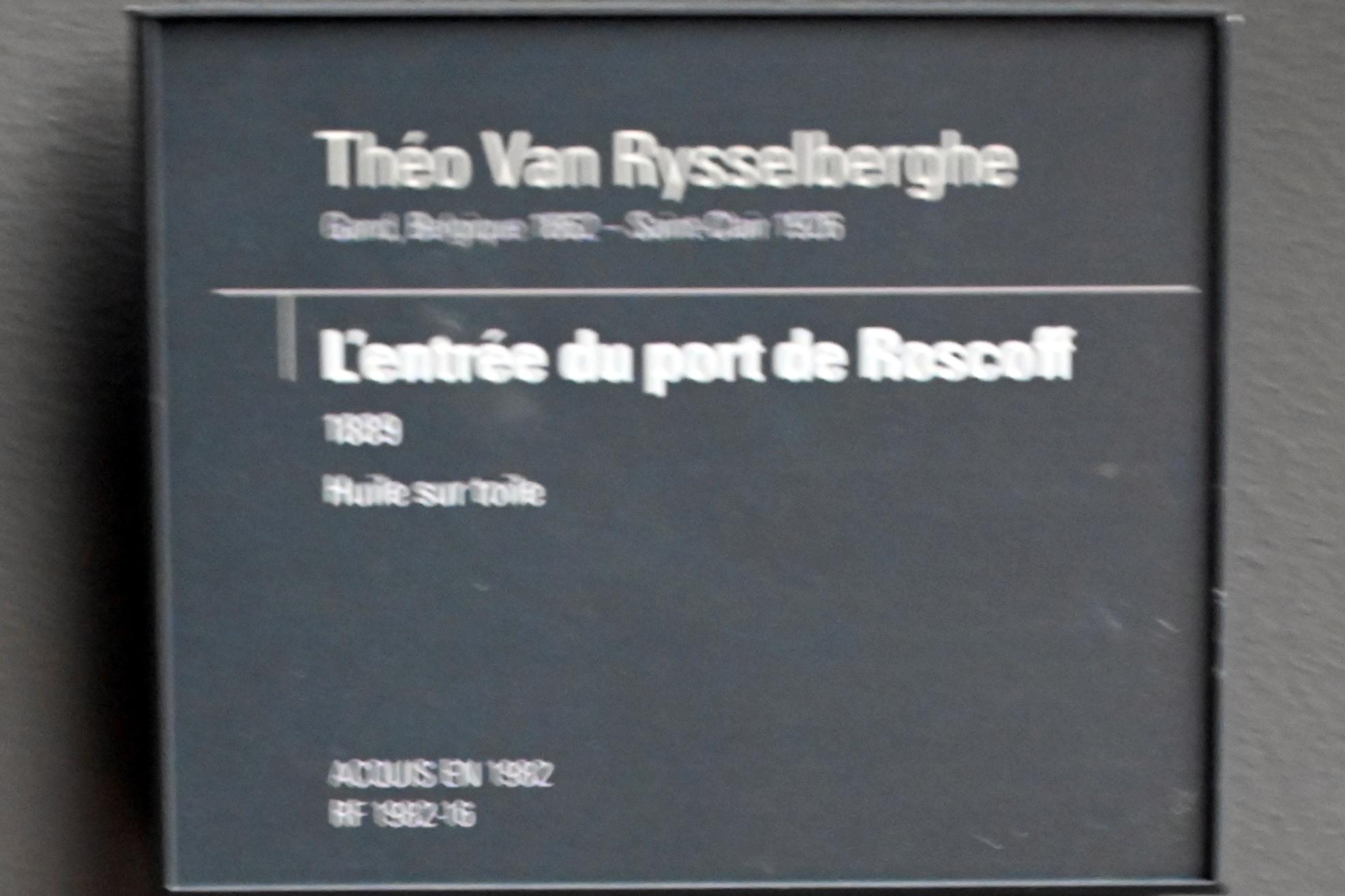 Théo van Rysselberghe (1887&ndash;1917), Die Einfahrt zum Hafen von Roscoff, Paris, Musée d’Orsay, 1889, Bild 2/2