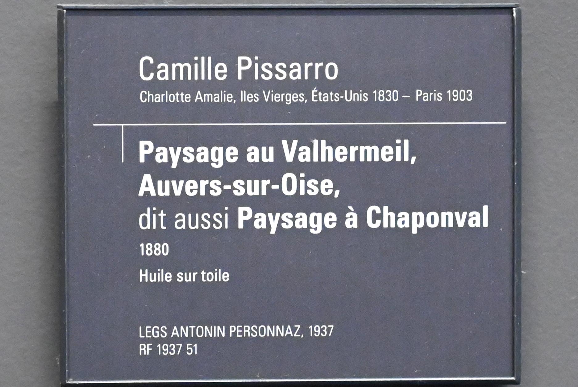 Camille Pissarro (1863&ndash;1903), Landschaft bei Valhermeil in Auvers-sur-Oise (Landschaft bei Chaponval), Paris, Musée d’Orsay, 1880, Bild 2/2
