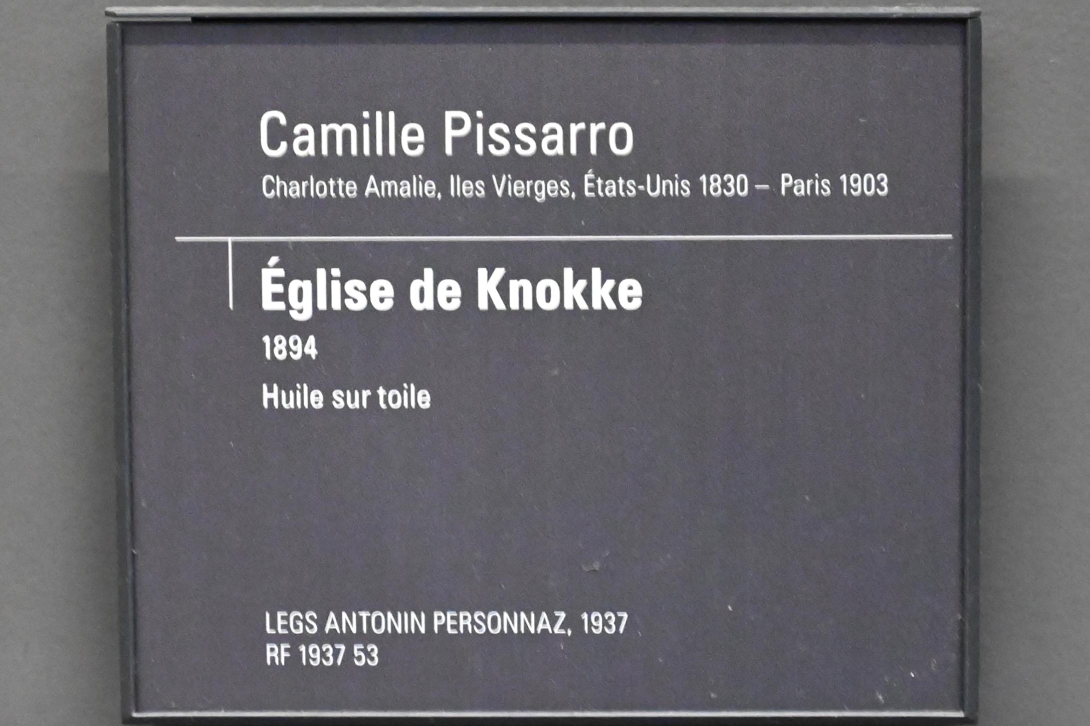 Camille Pissarro (1863&ndash;1903), Kirche in Knokke, Paris, Musée d’Orsay, 1894, Bild 2/2