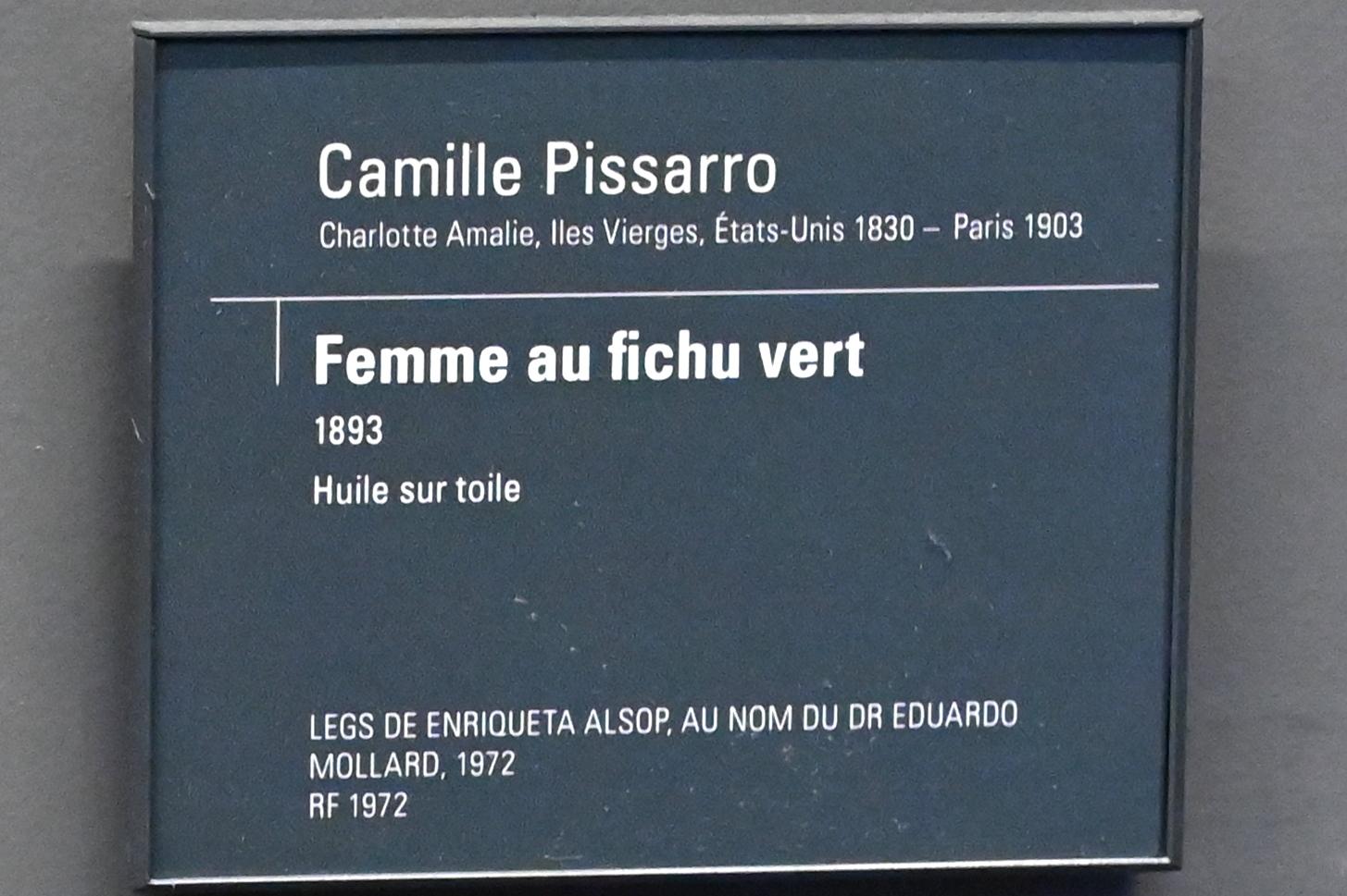 Camille Pissarro (1863&ndash;1903), Frau mit grünem Kopftuch, Paris, Musée d’Orsay, 1893, Bild 2/2