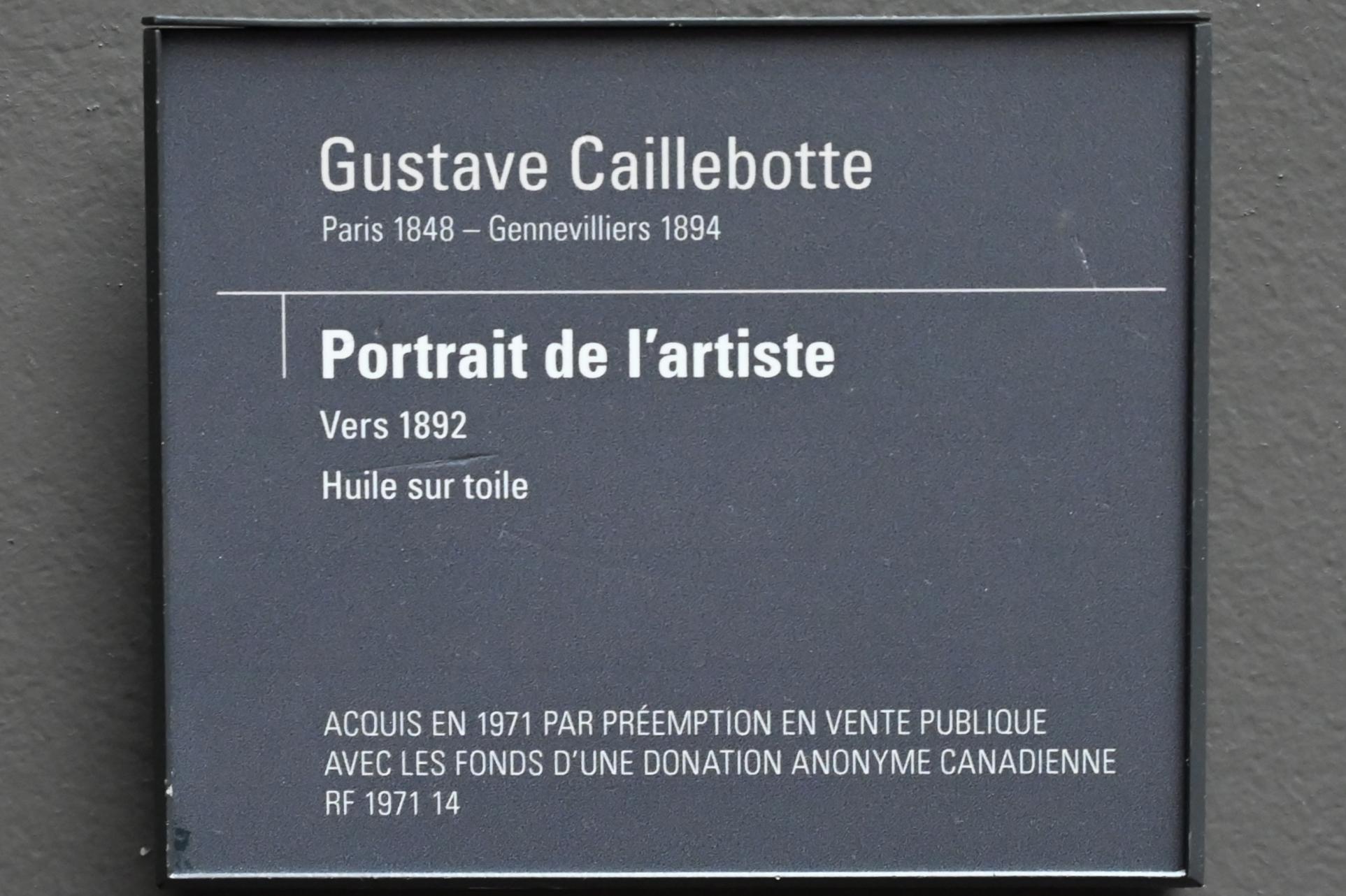 Gustave Caillebotte (1875&ndash;1893), Selbstporträt, Paris, Musée d’Orsay, um 1892, Bild 2/2