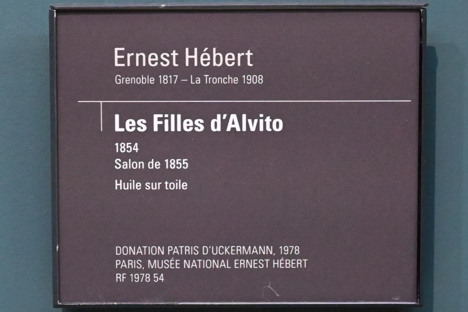 Ernest Hébert (1848&ndash;1880), Bewohner von Alvito in Latium, Paris, Musée d’Orsay, 1854, Bild 2/2