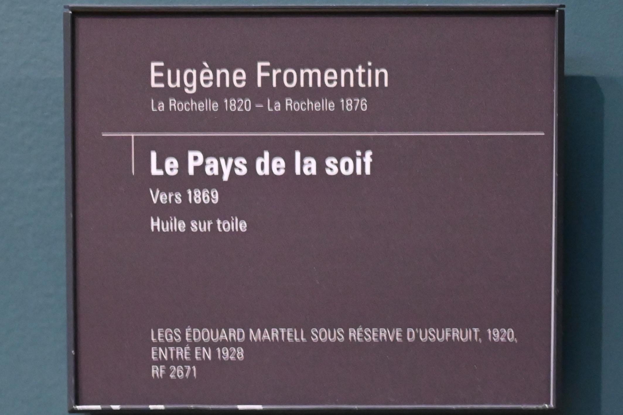Eugène Fromentin (1863&ndash;1876), Das Land des Durstes, Paris, Musée d’Orsay, um 1869, Bild 2/2