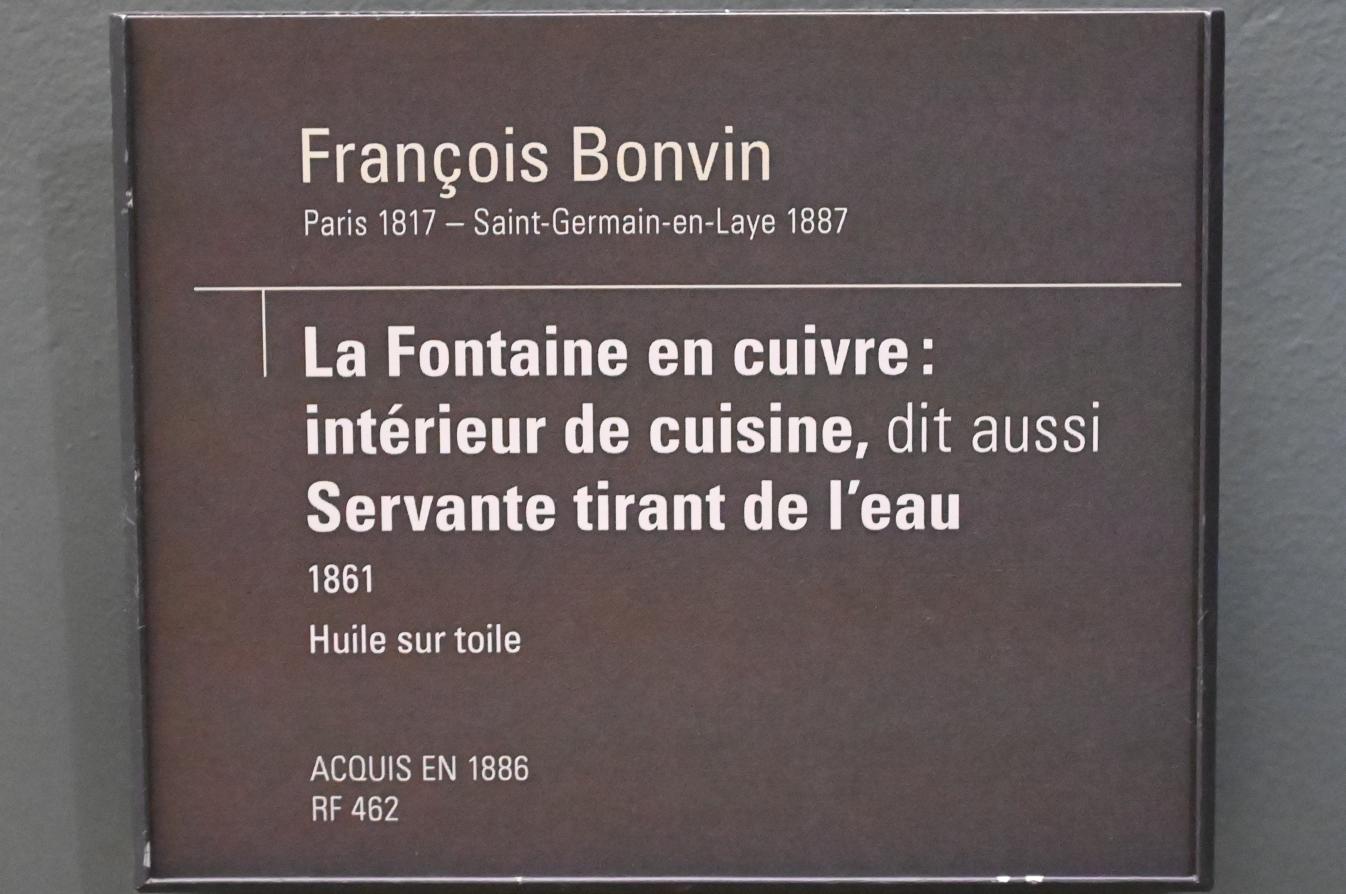 François Bonvin (1861), Kücheninterieur mit Kupferkessel (Dienerin beim Wasser holen), Paris, Musée d’Orsay, 1861, Bild 2/2