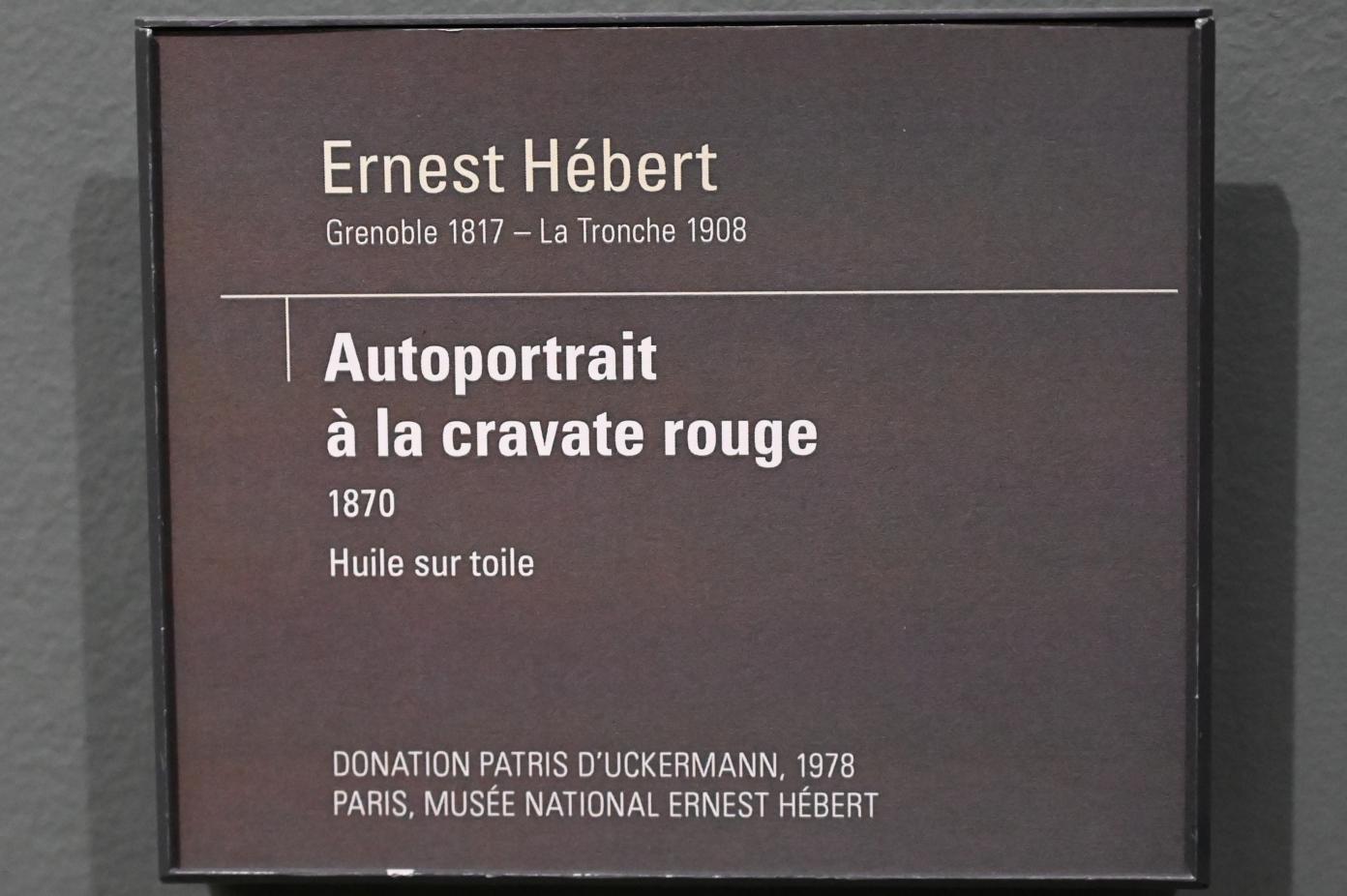 Ernest Hébert (1848&ndash;1880), Selbstporträt mit roter Krawatte, Paris, Musée d’Orsay, 1870, Bild 2/2