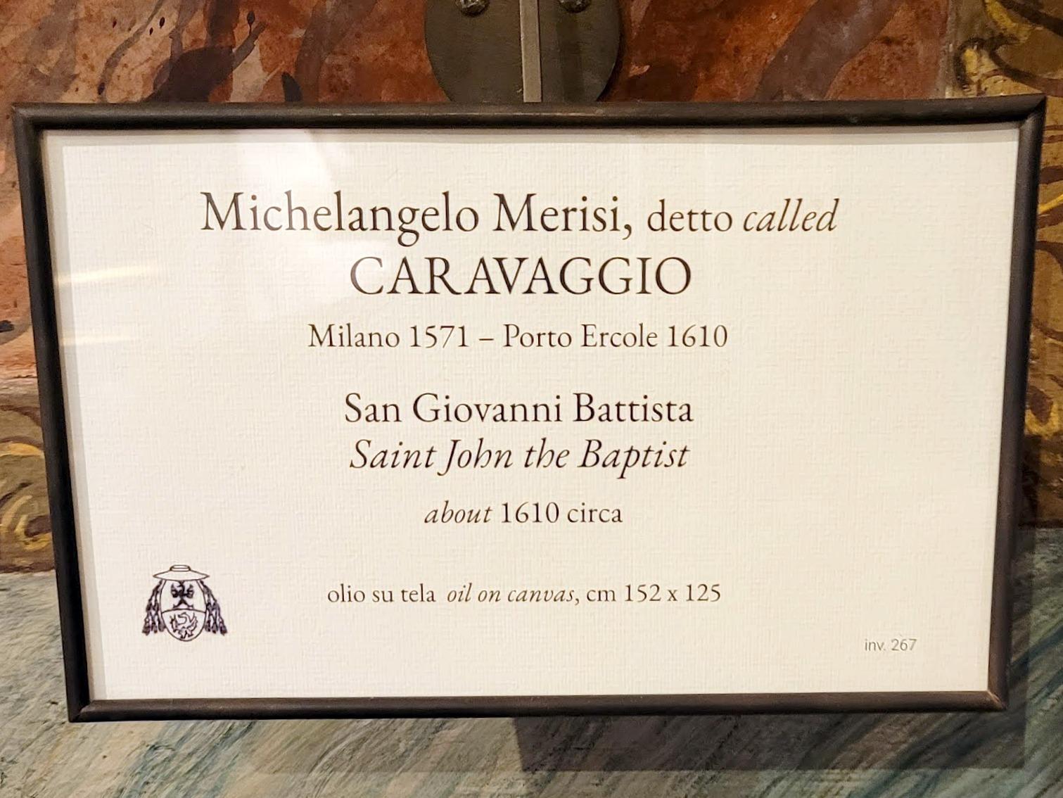 Michelangelo Merisi da Caravaggio (1594&ndash;1610), Johannes der Täufer, Rom, Villa Borghese, Galleria Borghese, um 1610, Bild 2/2