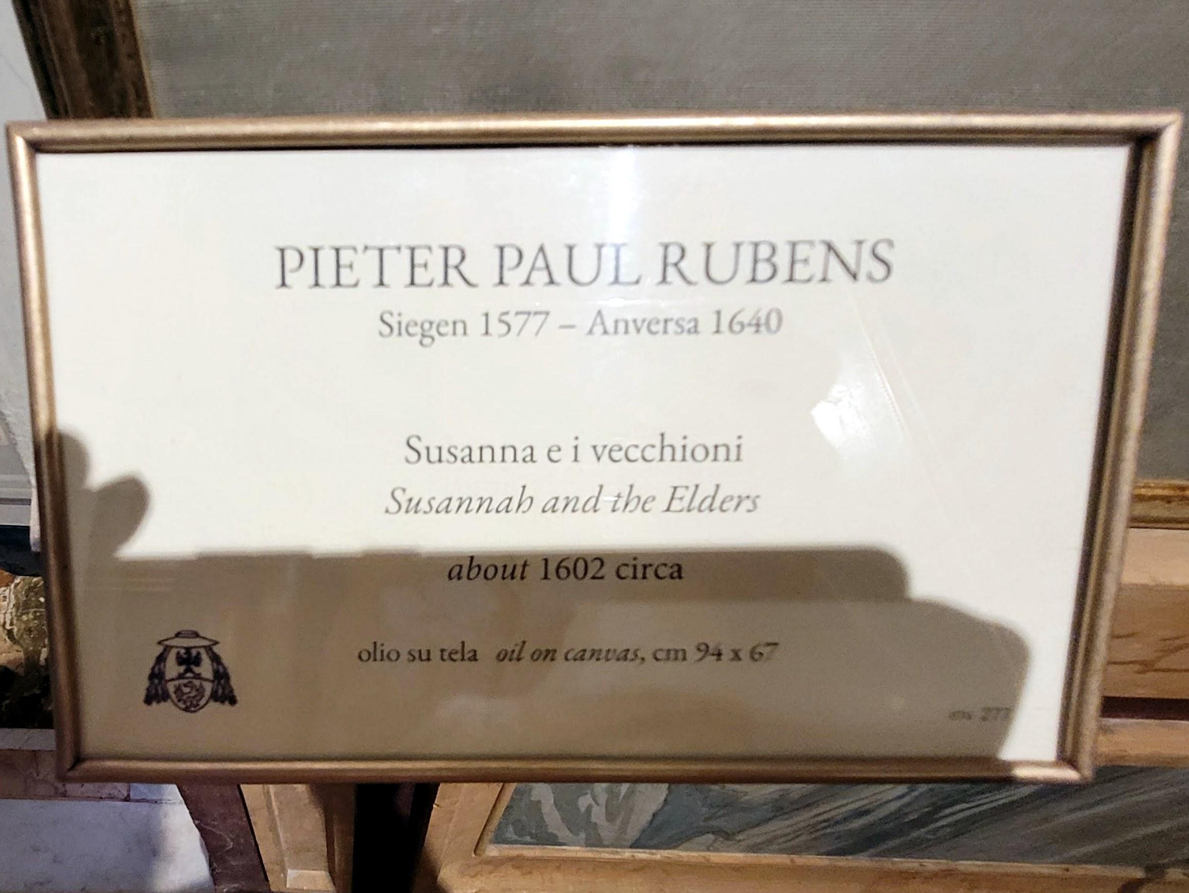 Peter Paul Rubens (1598&ndash;1640), Susanna und die beiden Alten, Rom, Villa Borghese, Galleria Borghese, um 1602, Bild 2/2